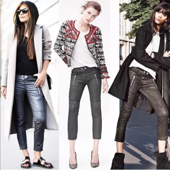 Isabel Marant pour H&M Black Waxed Moto Pants - Picture 2 of 12